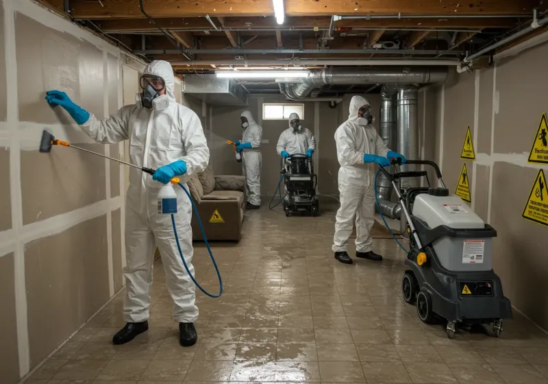 Basement Moisture Removal and Structural Drying process in Hyde Park, VT